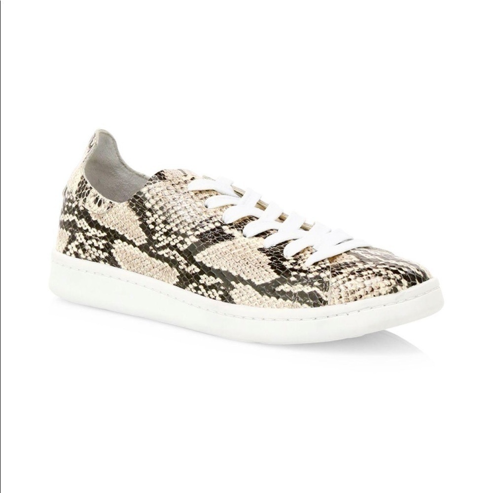 Schutz Ofelia Snake Embossed Leather Sneakers Size 6.5